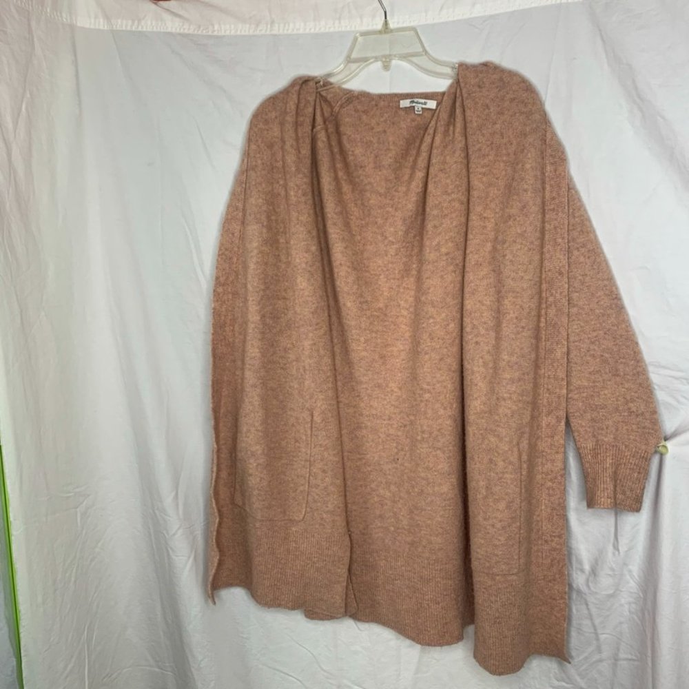 Madewell Kent Coziest Cardigan Alpaca Wool blend pink cardigan Medium - Picture 8 of 14